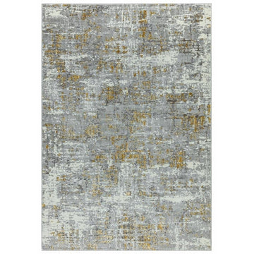 Orion OR07 Abstract Modern Distressed Textured Soft-Touch Metallic Shimmer Yellow/Grey/Cream Rug-Asiatic Carpets-Rug Love - The Most Loved Rug Store